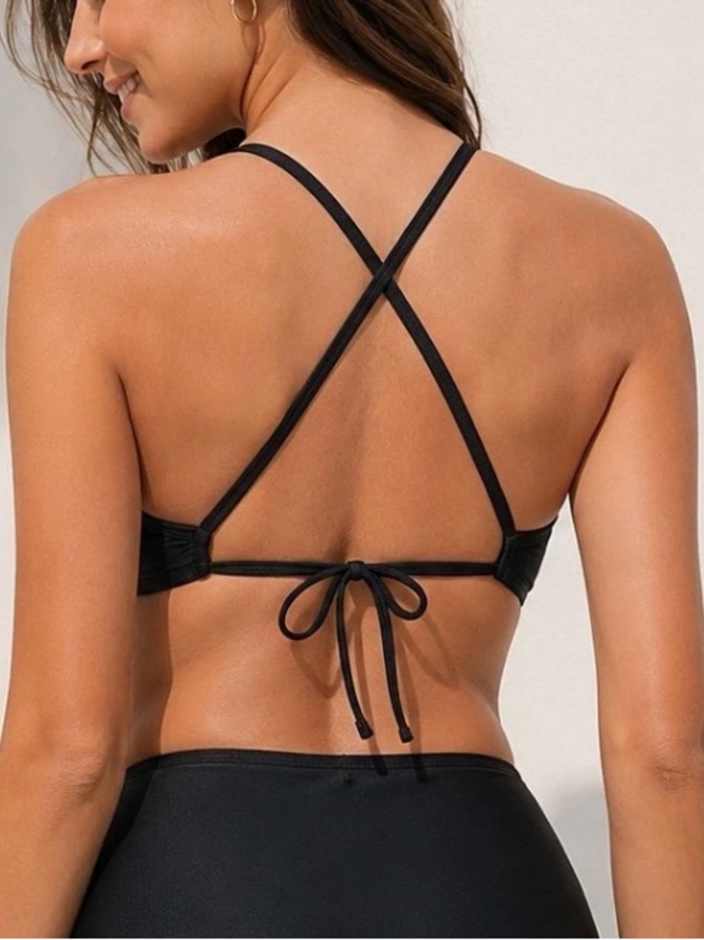 Aerie High Neck Tie Back Bikini Top